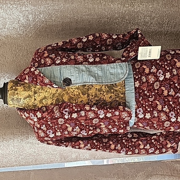 NWT VINTAGE Free People Corduroy Floral Jacket and Ruffle Skirt Set Size 0/2 - Picture 2 of 8